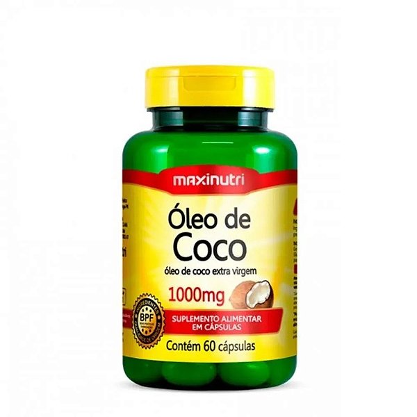 Óleo De Coco Extra Virgem 1000Mg 60 Cápsulas Maxinutri