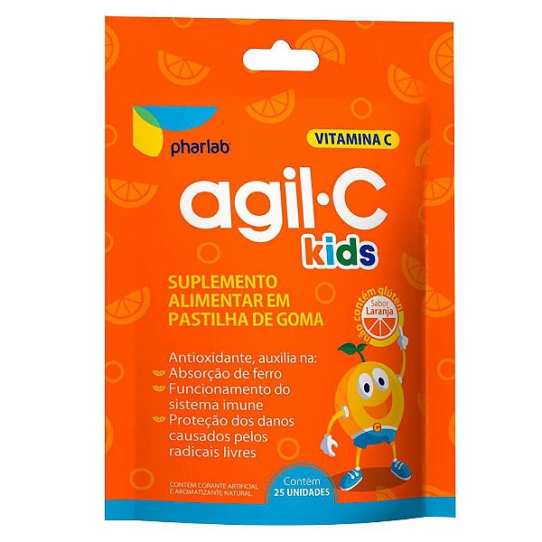 Agil C Kids 30 Mg 25 Past Goma Vitamina C Pharlab Sim