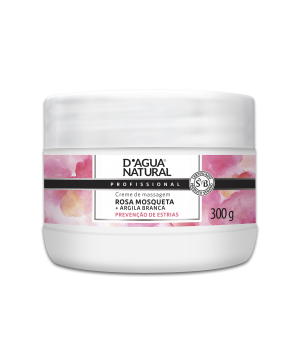 Creme De Massagem Rosa Mosqueta + Argila Branca 300G- D'Agua Natural