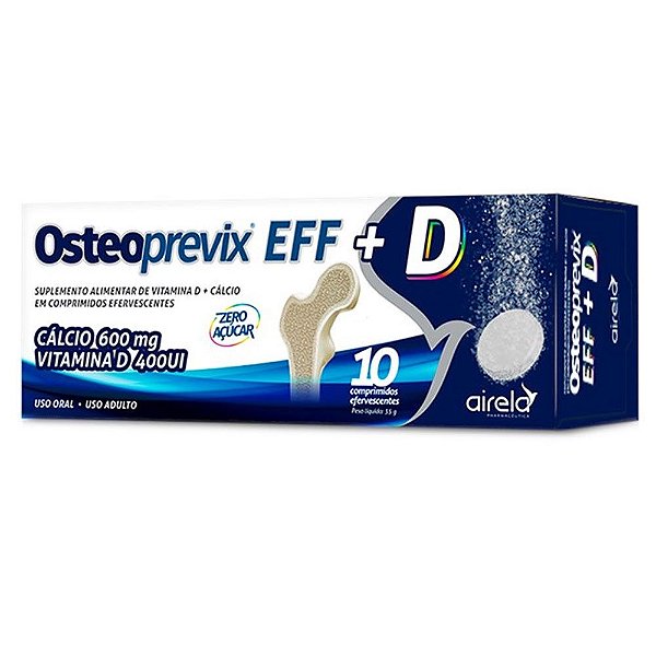 Osteoprevix Eff + Vitamina D Efervescente C/10 Comprimidos
