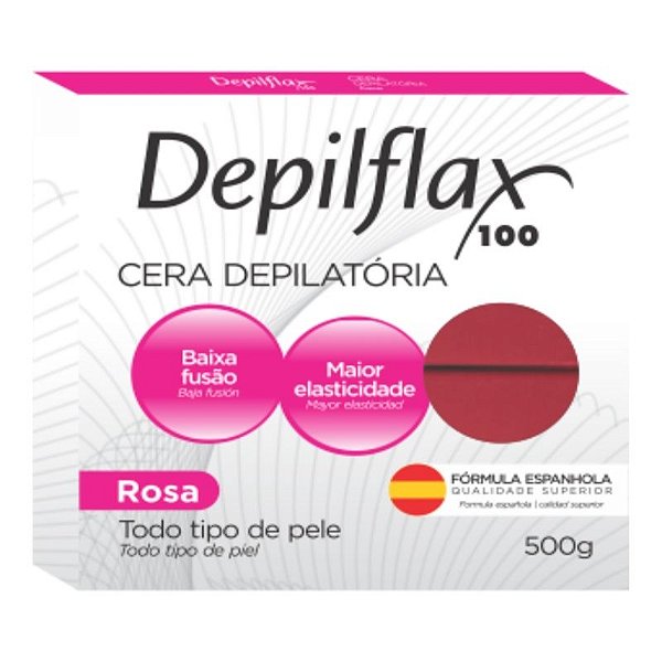 Cera Depilatoria  Quente Rosa 500G Depilflax