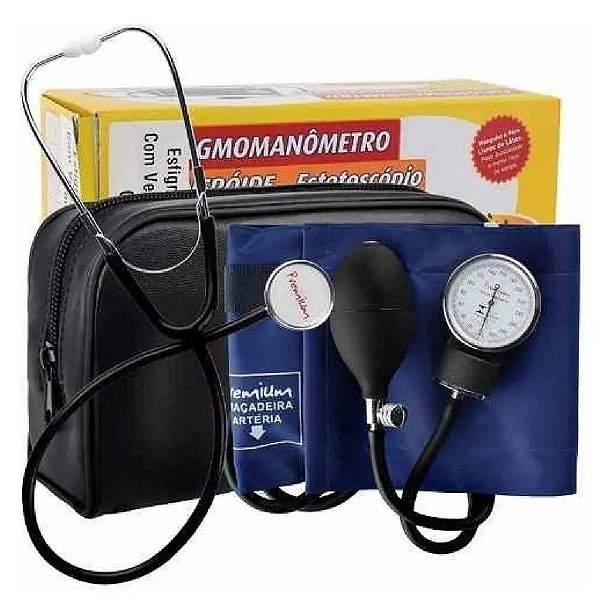Aparelho De Pressão Esfigmomanômetro Com Estetoscópio Premium - Fabricante  Online - Tudo para cuidar da sua saúde!