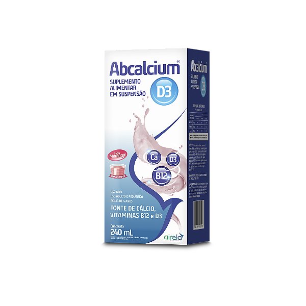 Abcalcium D3 + Cálcio + Vitamina B12 240ml Solução Oral - Airela