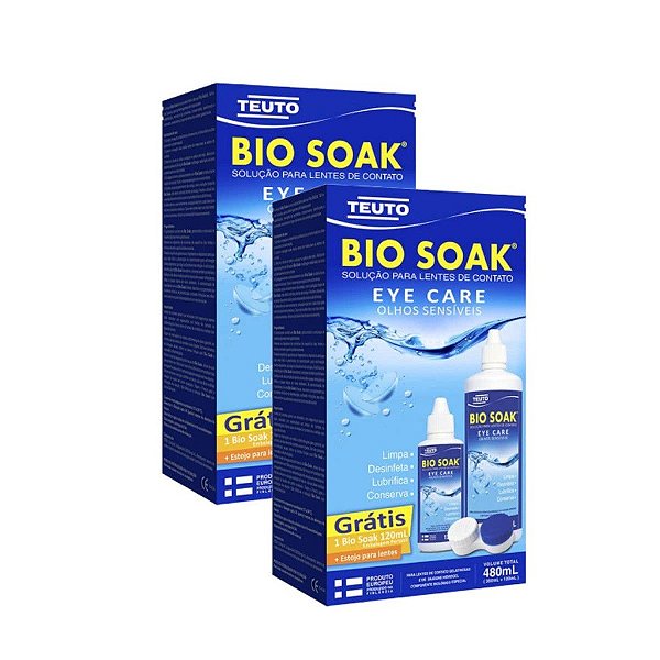 Kit Bio Soak para Lentes 480ml com 2un + 2 Estojos