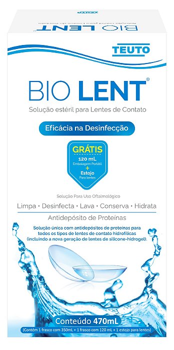 Bio Lent Soluções Para Lente De Contato Kit Frasco 350Ml + Frasco 120Ml Teuto