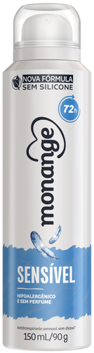 Desodorante Aerossol Antitranspirante Sensível Monange- 150ml