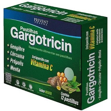 Gargotricin Menta 12 Pastilhas- Prevent Pharma
