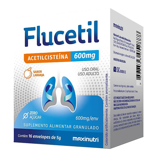 Flucetil 600mg Maxinutri 16 Envelopes com 5g Cada