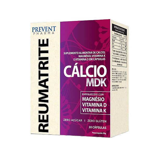 Reumatrite Cálcio MDK 200mg c/30 Cápsulas Prevent Pharma