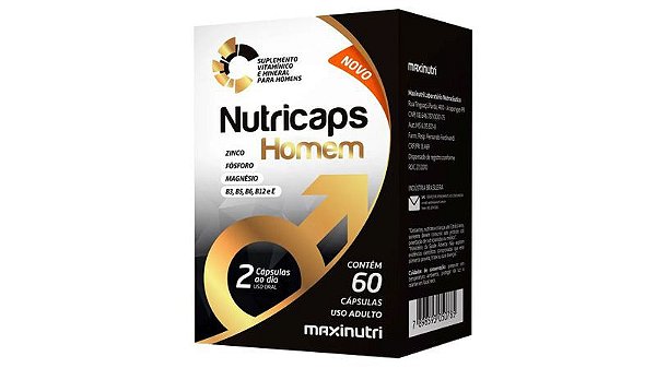 Nutricaps Homem Fósforo/Magnésio/Zinco 60Cáps Maxinutri