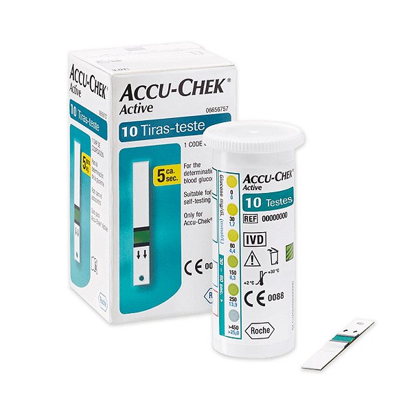 Teste De Glicose Accu-Chek Active Com 10 Unidades - Roche