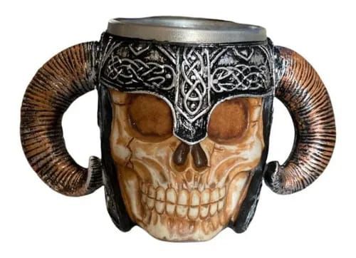 Caneca 3D Caveira Viking