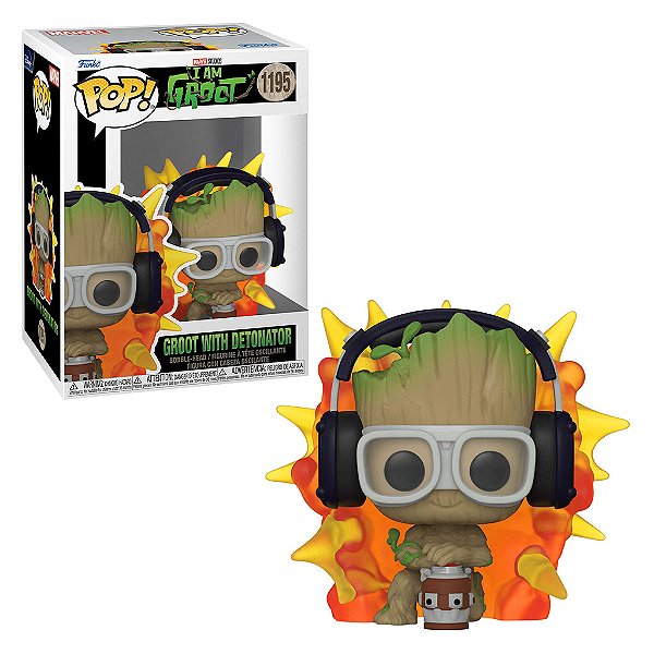 Boneco Funko Pop Groot With Detonator 1195 Marvel