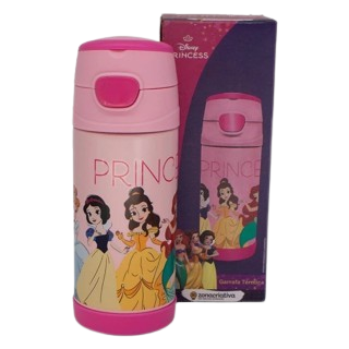 Garrafa Top Handle Princesas Com Canudo