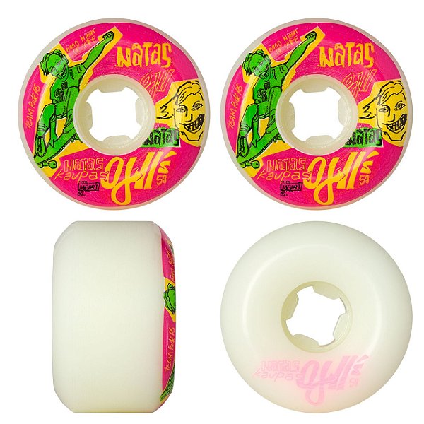 RODAS DE SKATE OJ NATAS KAUPAS OJ2 NEON ORIGINAL HARDLINE 58mm 95A