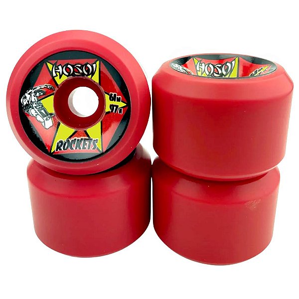 RODAS DE SKATE OJ HOSOI ROCKETS REISSUE 61mm 97A VERMELHA