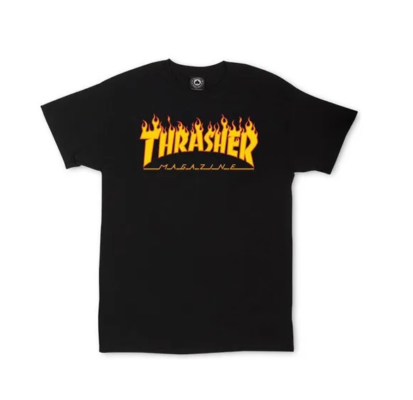 CAMISETA THRASHER MAGAZINE CLASSIC FLAME PRETO TAMANHO P