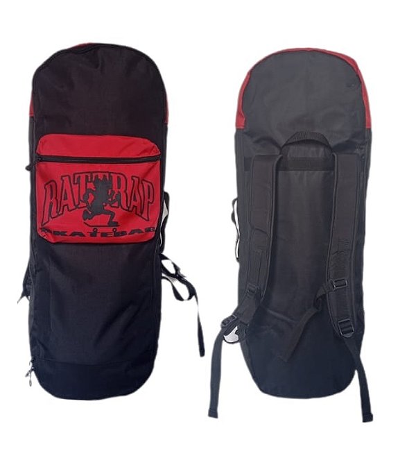MOCHILA DE SKATE PARA MOTO RATTRAP SKATE BAG BOLSO VERMELHO