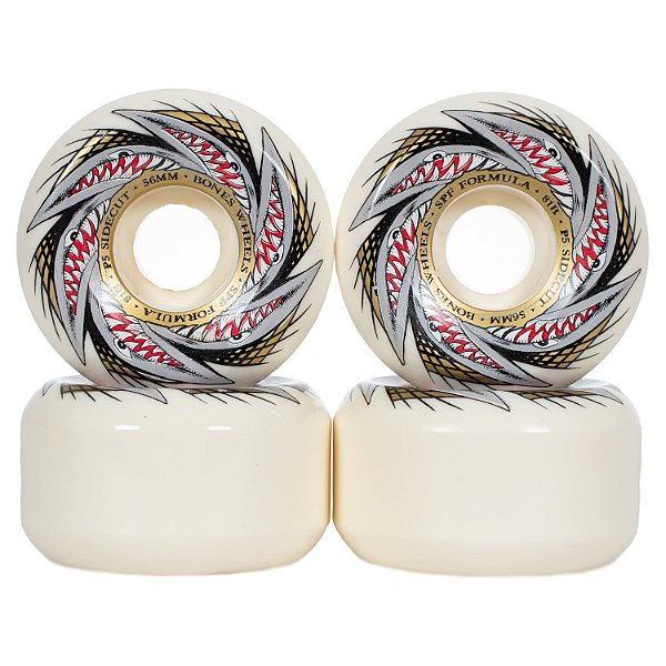 RODA DE SKATE BONES SPF POOL SHARKNADO P5 SIDECUT BRANCO 56mm