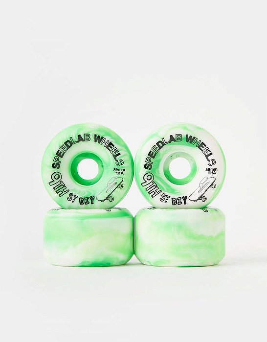 RODA DE SKATE SPEEDLAB 9TH STREET DIY MESCLADA VERDE/BRANCA 59mm 101A