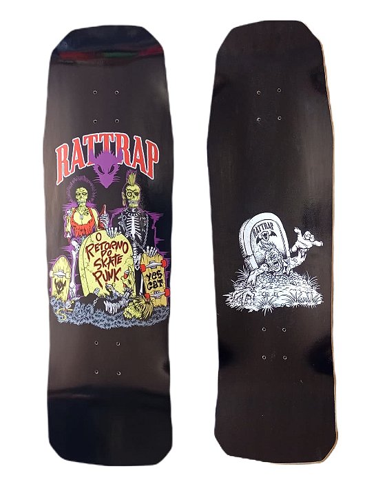 SHAPE OLD SCHOOL RATTRAP MODELO COFFIN "O RETORNO DO SKATE PUNK" 9.75" PRETO