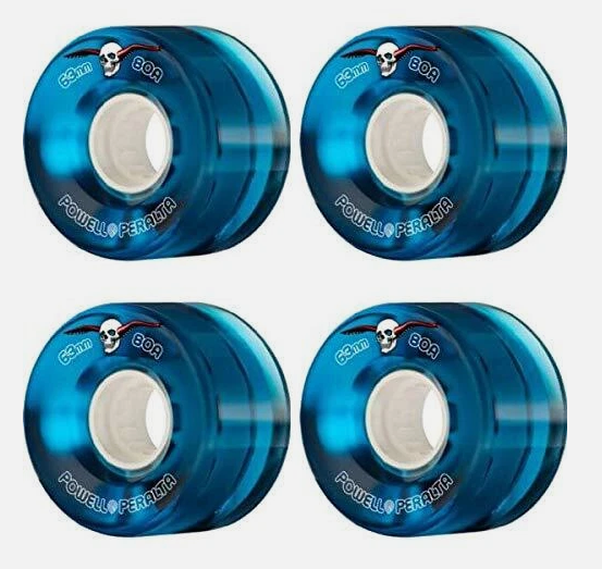 RODAS DE SKATE POWELL PERALTA BLUE CRUISER TRANSPARENTE 63MM 80A