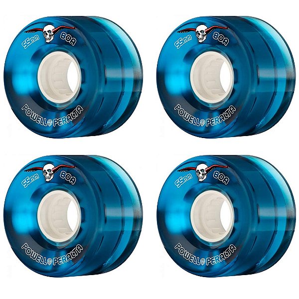RODAS DE SKATE POWELL PERALTA AZUL CRUISER TRANSPARENTE 59mm 80A
