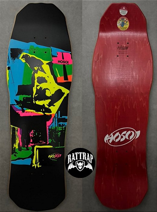 SHAPE HOSOI SKATEBOARDS POP ART REISSUE PRIMEIRA EDIÇÃO 10" x 32,5" PRETO