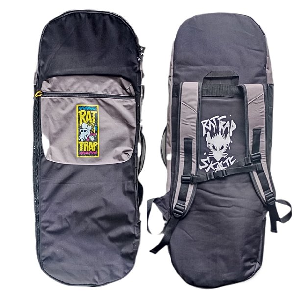 MOCHILA DE SKATE PARA MOTO RATTRAP SKATE BAG COM BOLSO CINZA