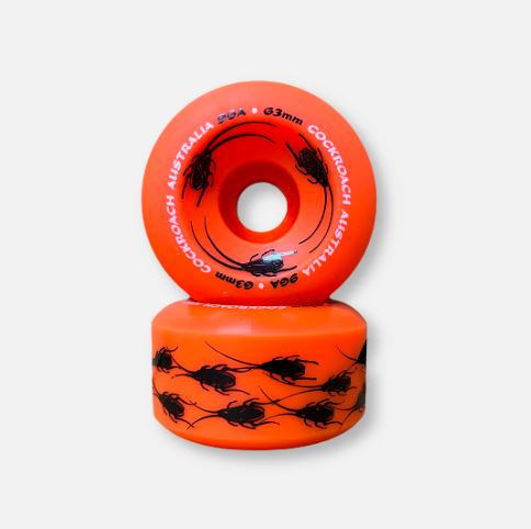 RODA DE SKATE COCKROACH WHEELS AUSTRALIA 63mm 96A LARANJA