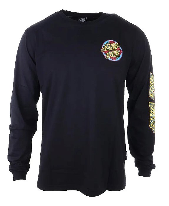 CAMISETA MANGA LONGA SANTA CRUZ ERIC DRESSEN ROSES PRETA TAMANHO M