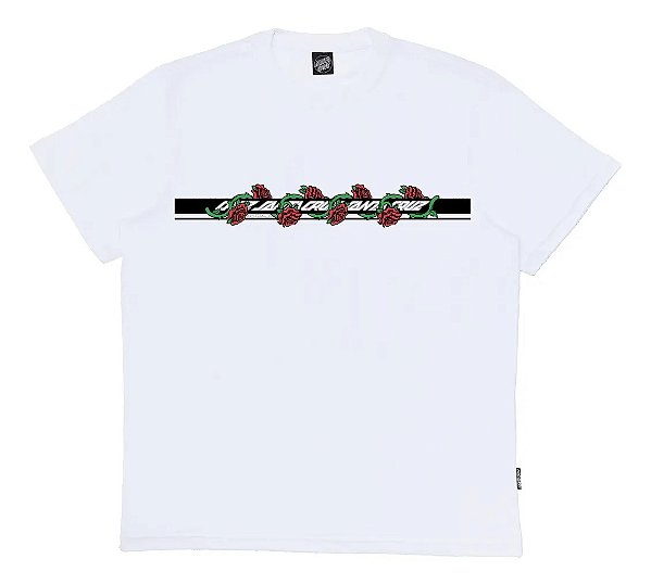 CAMISETA SANTA CRUZ DRESSEN ROSES FACE BRANCO TAMANHO G