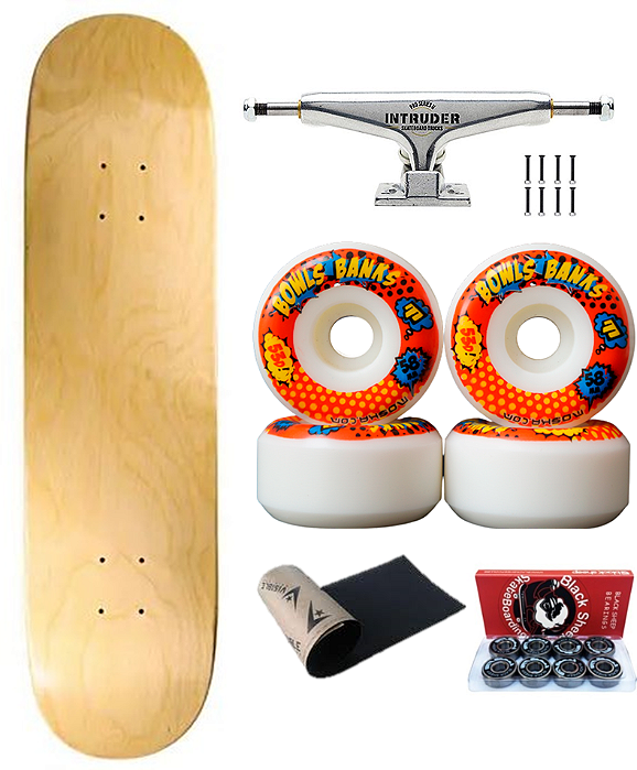 SKATE COMPLETO COM SHAPE MAPLE LISO 8,5"