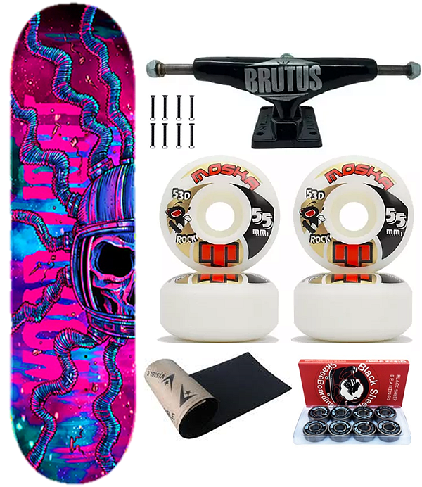 SKATE COMPLETO COM SHAPE WOOD LIGHT PUFF 8,25