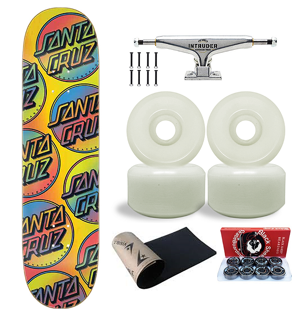 SKATE COMPLETO COM SHAPE EM MAPLE SANTA CRUZ 8,25"