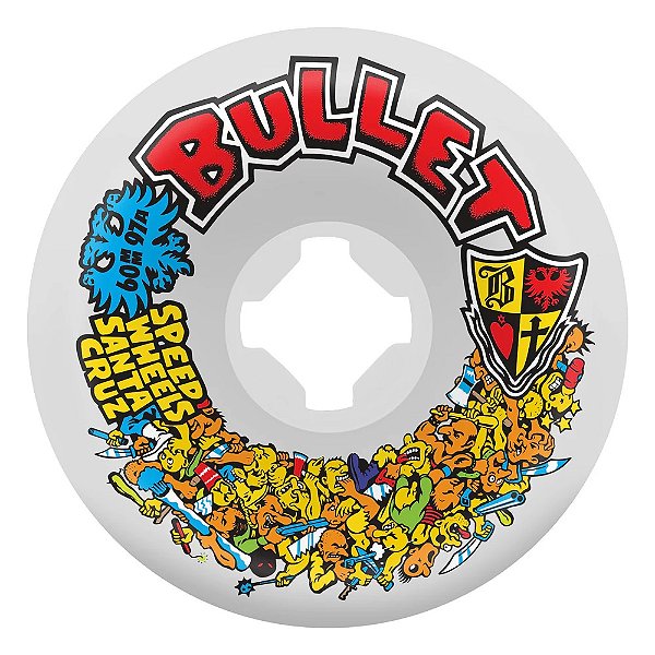 RODAS DE SKATE BULLET RIOT WHITE VOMITS 97A SLIME BALLS 60mm