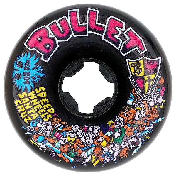 RODAS DE SKATE BULLET RIOT BLACK VOMITS 97A SLIME BALLS 60mm