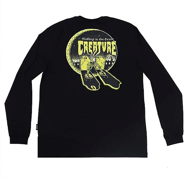 CAMISETA MANGA LONGA CREATURE GRAVE ROLLER PRETA TAMANHO GG