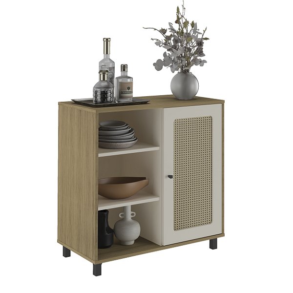 Buffet Tela 3D Charlotte - Carvalho / Off White