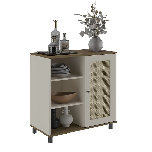 Buffet Tela 3D Charlotte - Pinho / Off White