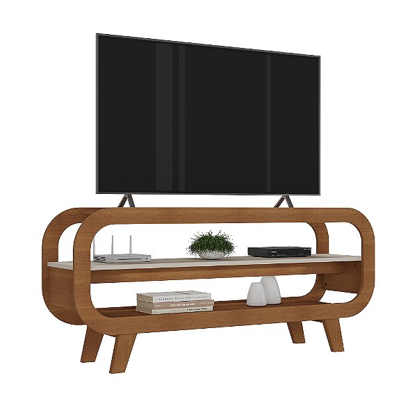 Rack 134cm para TV até 60 Polegadas Théo - Cinamomo / Off White