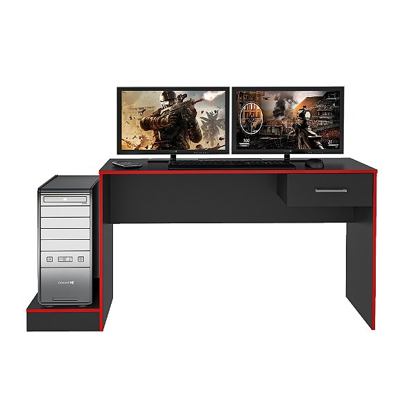 Mesa Gamer 041W - Preto / Vermelho