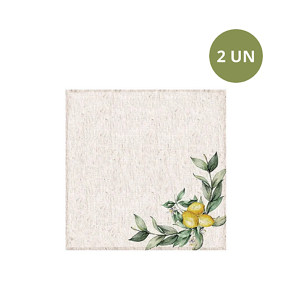 SET COM 2 GUARDANAPOS DE LINHO LIMÃO SICILIANO