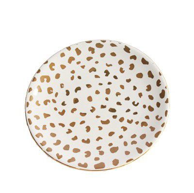 PORTA JÓIAS  EM CERÂMICA BRANCO E DOURADO
