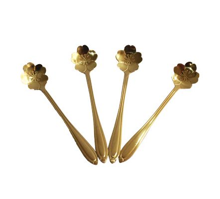 COLHER FLOWER DOURADA