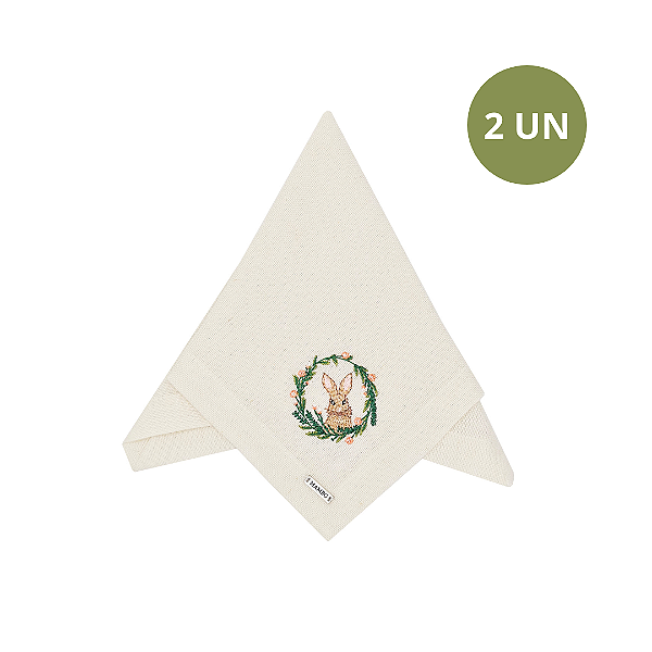 SET COM 2 GUARDANAPOS LINHÃO COELHO