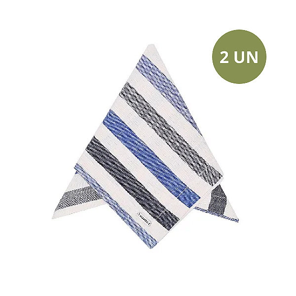SET COM 2 GUARDANAPOS BIG STRIPE AZUL