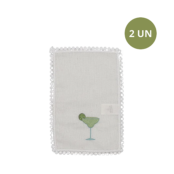 SET COM 2 GUARDANAPOS COQUETEL MARGUERITA
