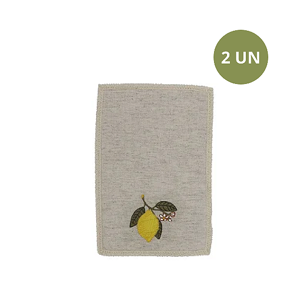 SET COM 2 GUARDANAPOS COQUETEL LIMÃO