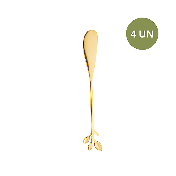JOGO DE ESPÁTULAS LEAVES DOURADO
